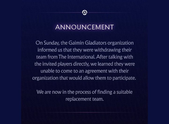 Valve Kepusingan Cari Pengganti Gaimin Gladiators yang Mundur dari The International 2025