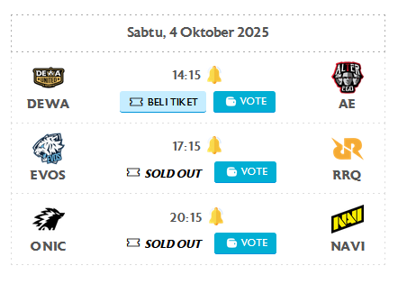 Tiket Pekan Ketujuh MPL Indonesia Ludes