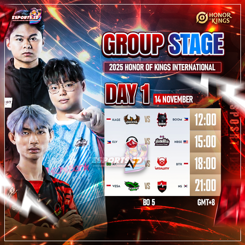 Babak Grup Honor of Kings International Championship 2025 Resmi Dimulai 14 November