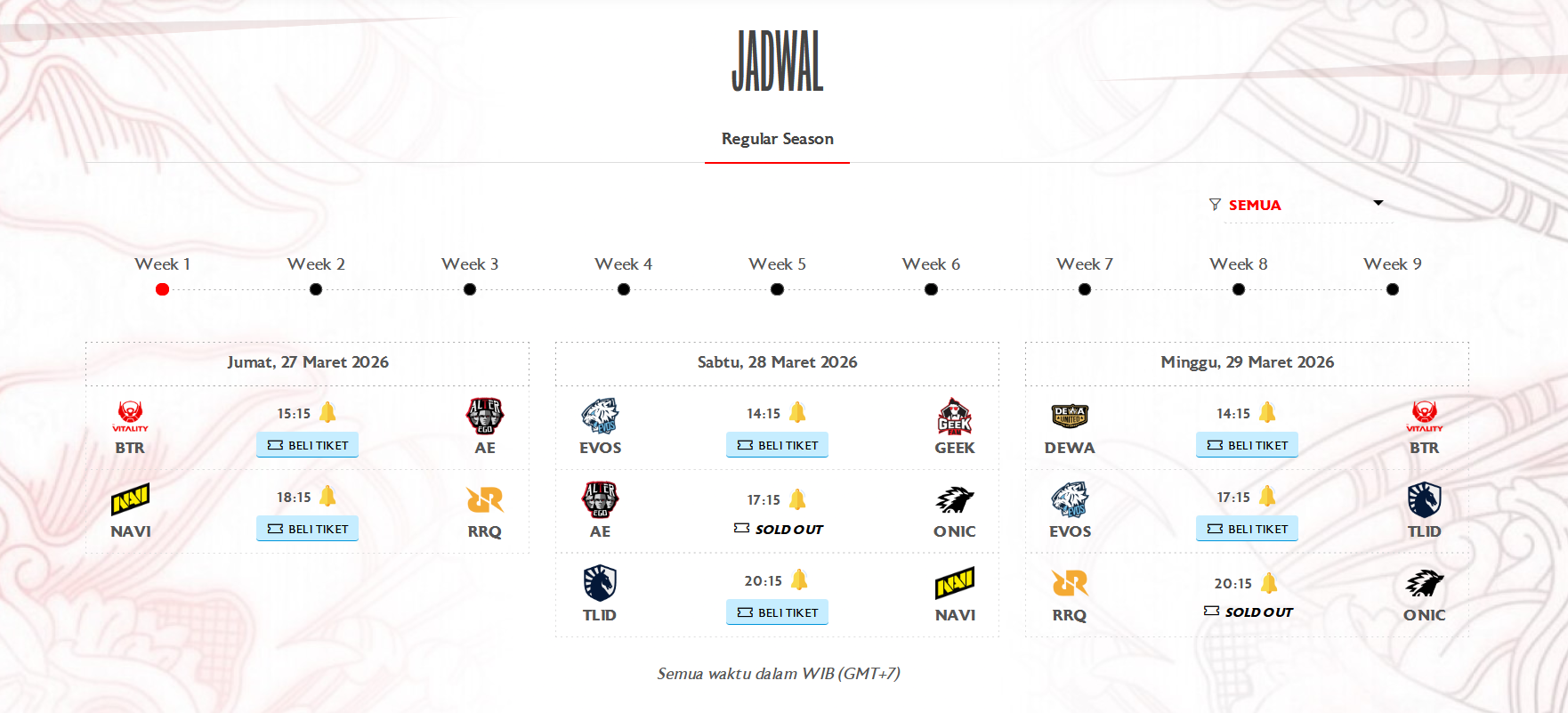 Jadwal Lengkap MPL ID Season 17 – Week 1
