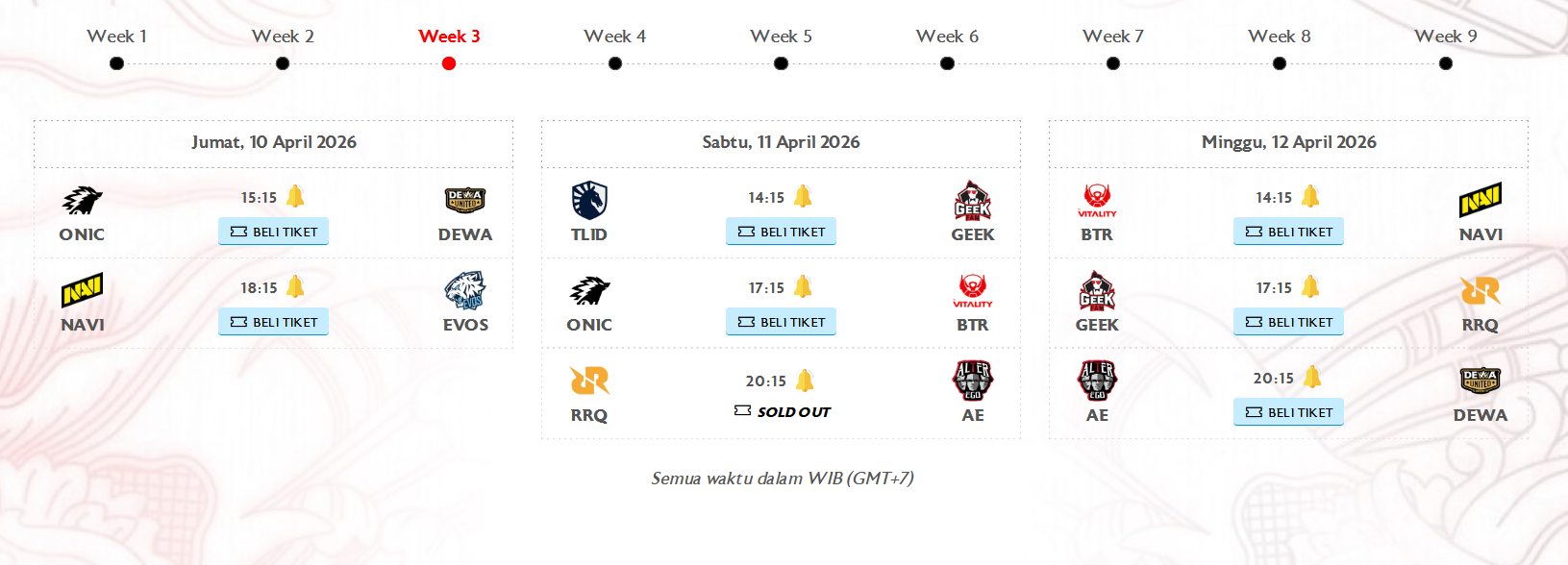 JADWAL LENGKAP MPL ID SEASON 17 WEEK 1 - 9