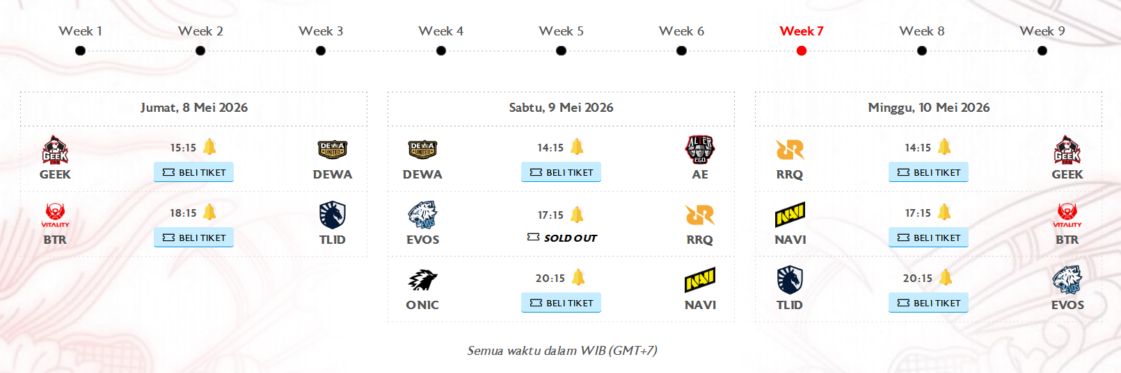 JADWAL LENGKAP MPL ID SEASON 17 WEEK 1 - 9