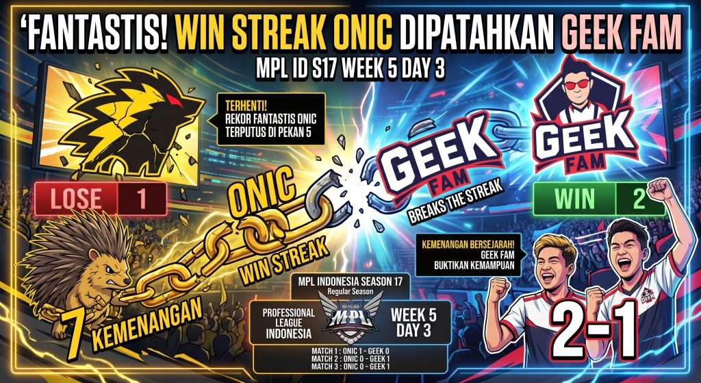 FANTASTIS! WIN STREAK ONIC DIPATAHKAN GEEK FAM DI MPL ID S17 WEEK 5 DAY 3