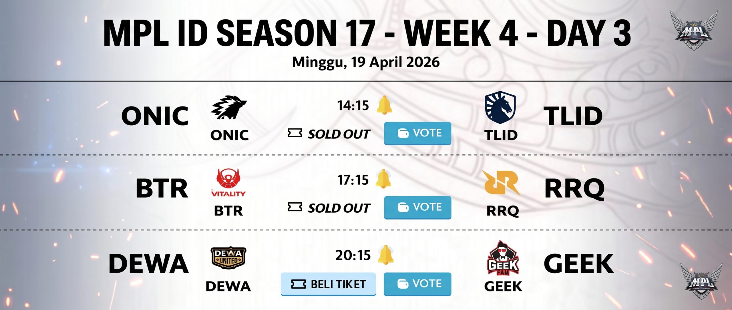 PREDIKSI EKSKLUSIF MPL ID SEASON 17
