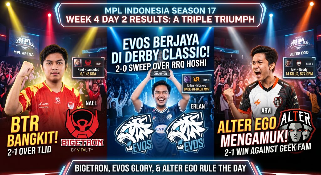 HASIL PERTANDINGAN MPL ID SEASON 17 - WEEK 4 DAY 2