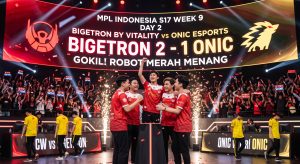 GOKIL! Pasukan Robot Merah Kalahkan Landak Kuning 2-1 di MPL ID S17 Week 9 Day 2