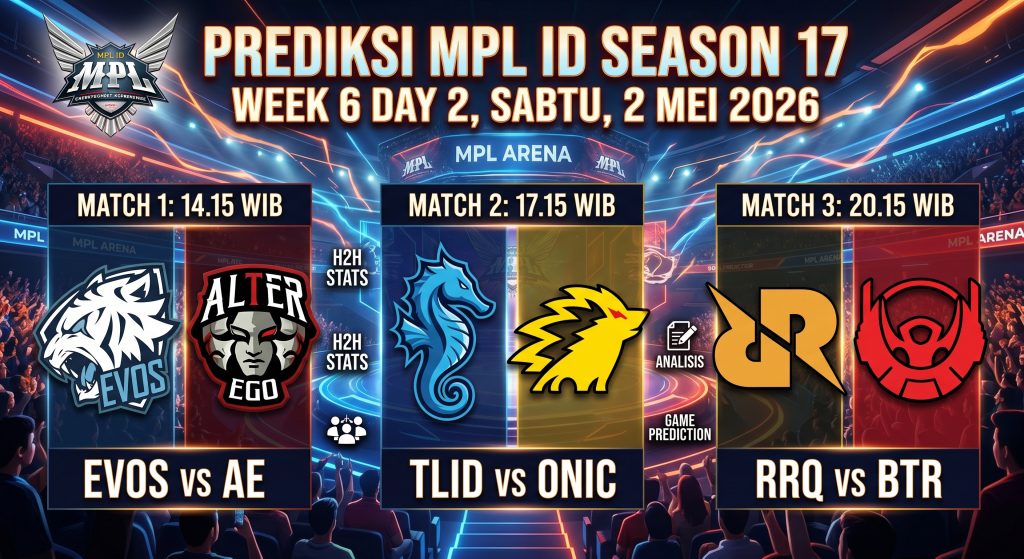 ESPORTSID - ulasan mendalam, prediksi MPL ID SEASON 17, dan analisis statistik faktual Head-to-Head (H2H) untuk tiga laga krusial...
