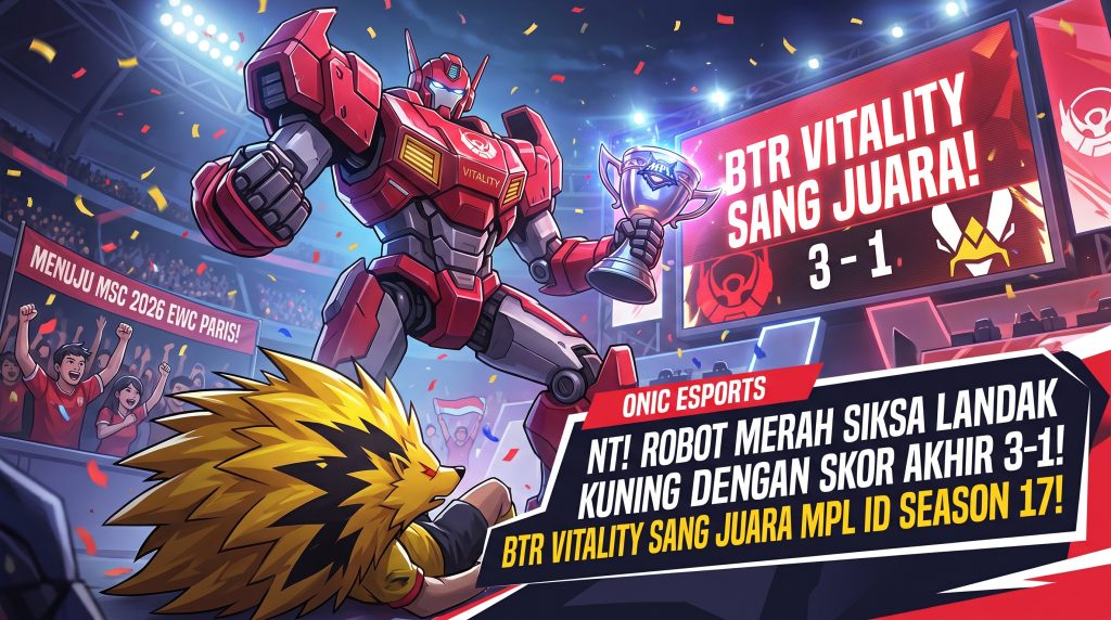 ONIC ESPORTS NT! ROBOT MERAH SIKSA LANDAK KUNING DENGAN SKOR AKHIR 3-1! BTR VITALITY SANG JUARA MPL ID SEASON 17!