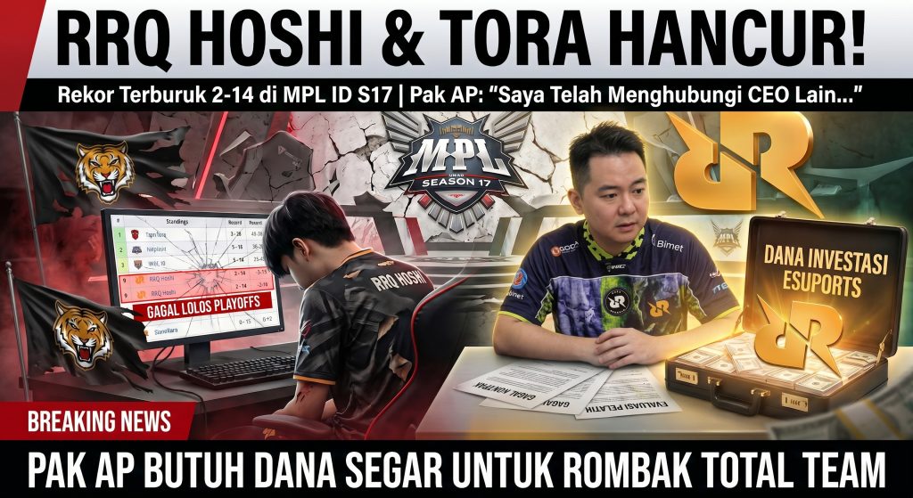 Kegagalan total skuad RRQ Hoshi di kancah MPL Indonesia Season 17, dan RRQ Tora, membuat sang Co-Founder & CEO, Andrian Pauline