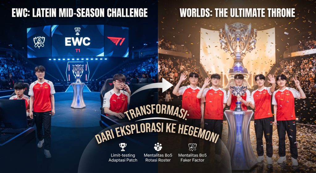 FAKTA! T1 Tak Selalu Berjaya di EWC, tetapi Nyaris Selalu Mengancam di Worlds